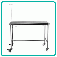 Examination table with wheels and infusion stand